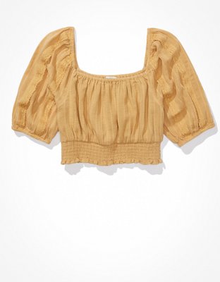 AE Puff-Sleeve Crop Top