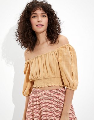 AE Puff-Sleeve Crop Top