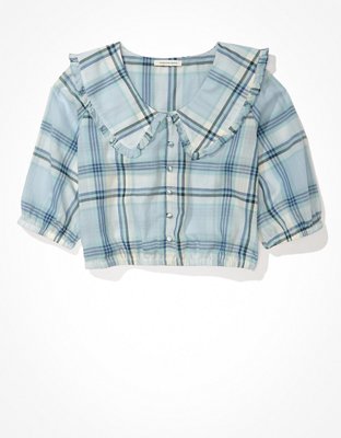 Женские блузки American Eagle AE Peter Pan Button-Up Blouse — фото 3