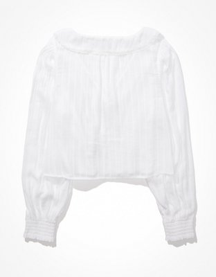 Женские блузки American Eagle AE Chelsea Collar Button-Up Blouse — фото 4