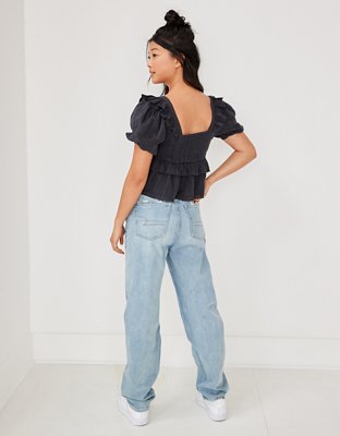 Женские блузки American Eagle AE Square Neck Puff-Sleeve Babydoll Blouse — фото 2