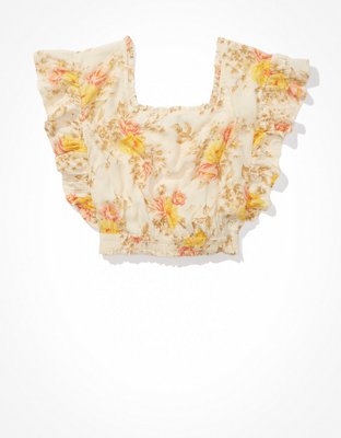 Женские блузки American Eagle AE Square Neck Smocked Blouse — фото 4