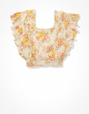 AE Square Neck Smocked Blouse