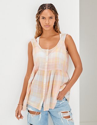 AE Oversized Button-Up Babydoll Tunic