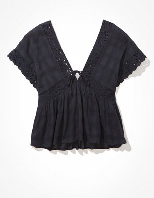 Женские блузки American Eagle AE V-Neck Baybdoll Blouse — фото 3