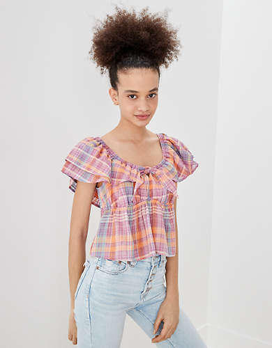 AE Off-the-Shoulder Ruffle Blouse