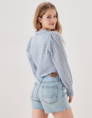 Женские блузки American Eagle AE Long-Sleeve Wrap Tie-Front Blouse — фото 2