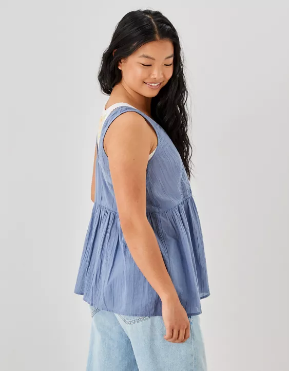 AE Oversized Button-Up Babydoll Tunic