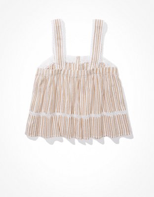 AE Blusa babydoll con tiras anchas