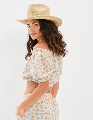 AE Off-the-Shoulder Bubble Blouse