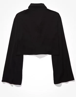 AE Silky Button-Up Blouse