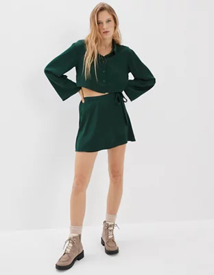 AE Silky Button-Up Blouse
