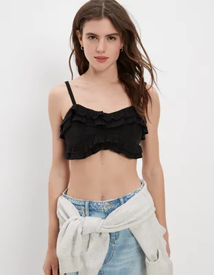 AE Super Cropped Ruffle Corset Cami