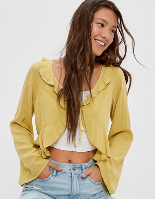 AE Blusa manga larga con lazo en el frente
