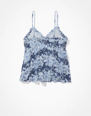 AE Smocked Wrap-Front Babydoll Cami