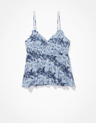 AE Smocked Wrap-Front Babydoll Cami