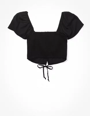 AE Cut-Out Flutter Sleeve Blouse