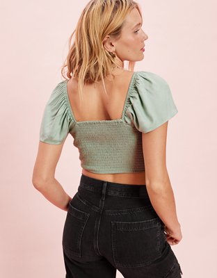 AE Cut-Out Flutter Sleeve Blouse