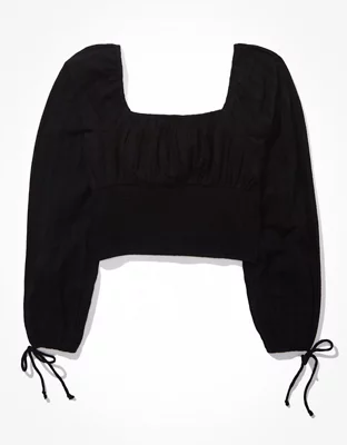AE Long-Sleeve Corset Blouse
