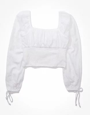 AE Long-Sleeve Corset Blouse