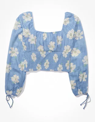 AE Long-Sleeve Corset Blouse
