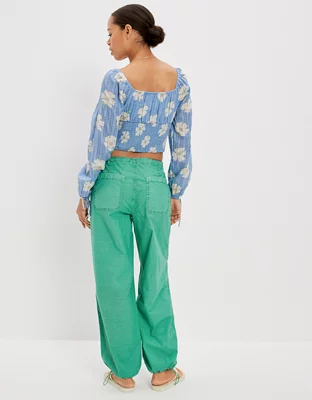 AE Long-Sleeve Corset Blouse