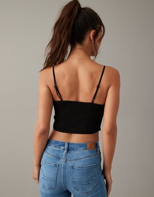 Женские топы American Eagle AE Cropped Silky Keyhole Cami — фото 2