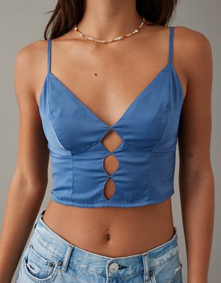 AE Cropped Silky Keyhole Cami