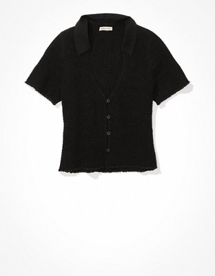 Женские рубашки American Eagle AE Smocked Button-Up Shirt — фото 3