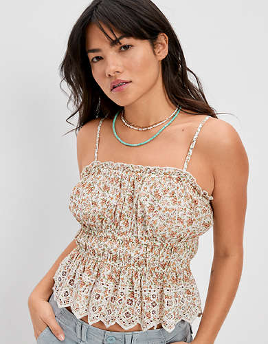 AE Tiered Eyelet Tube Top