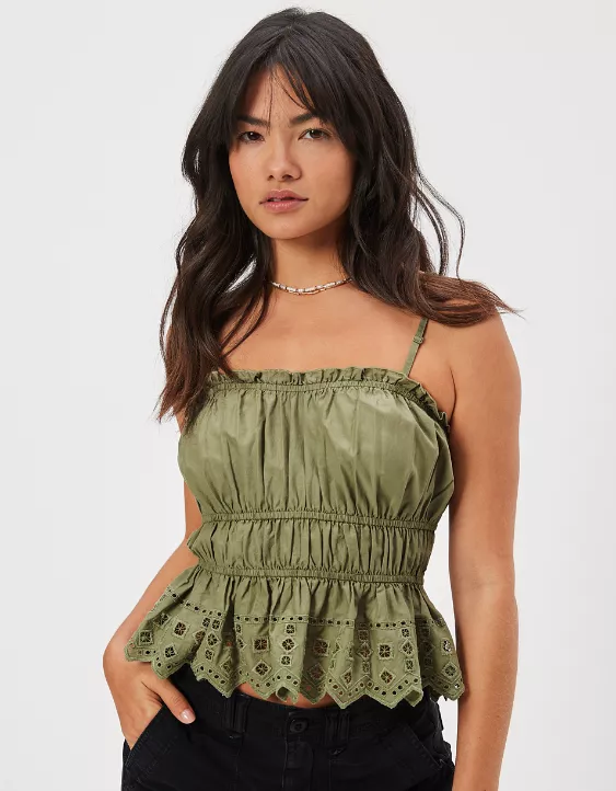 AE Tiered Eyelet Tube Top
