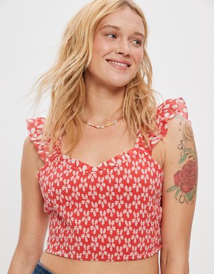Женские блузки American Eagle AE Smocked Ruffle Blouse — фото 2