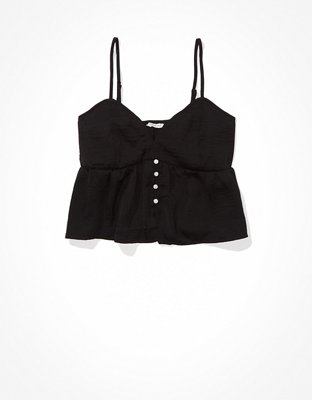 AE Blusa babydoll de satén