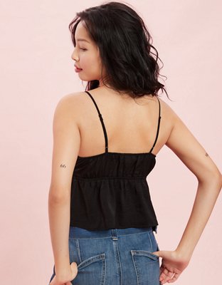 AE Blusa babydoll de satén