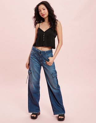 AE Blusa babydoll de satén