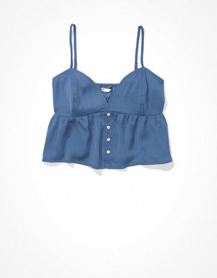 AE Blusa babydoll de satén