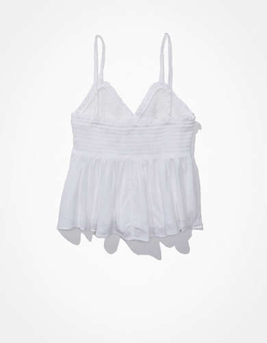 AE Smocked Wrap-Front Babydoll Cami