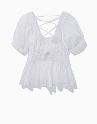 AE Open-Back Babydoll Blouse