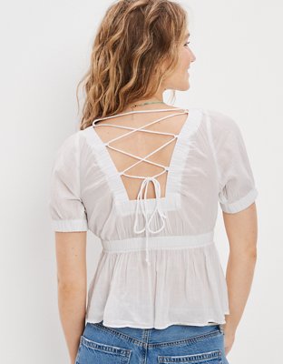 AE Open-Back Babydoll Blouse