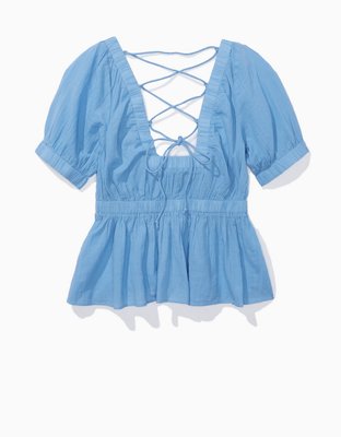 AE Blusa babydoll con espalda abierta
