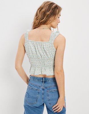 AE Blusa babydoll con mangas casquillo