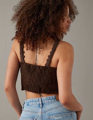 AE Cropped Lace Corset Tank Top