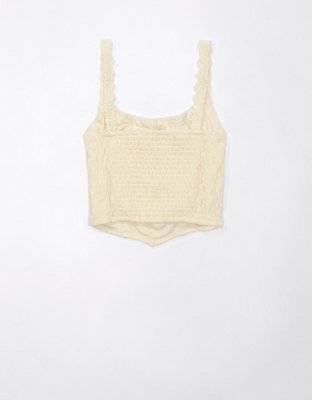 AE Cropped Lace Corset Tank Top