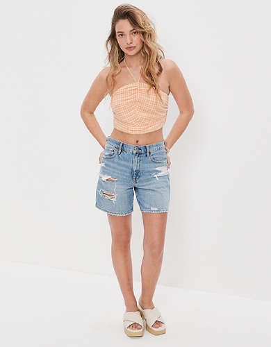 AE Cropped Ruched Halter Top