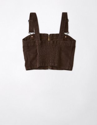 AE Cropped Zip-Front Cargo Tank Top