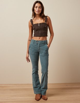 AE Cropped Zip-Front Cargo Tank Top
