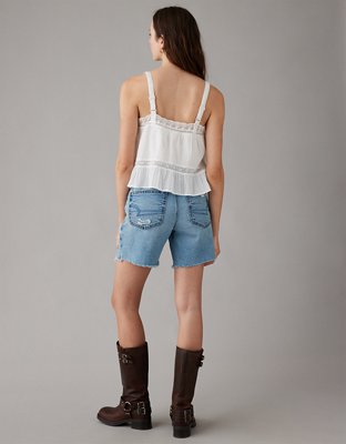 AE Lace-Trim Pintuck Tank Top