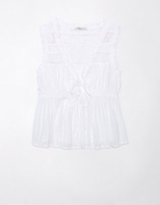 AE Lace-Trim Flyaway Babydoll Tank Top