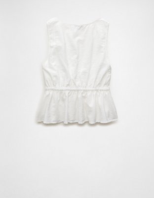AE Cropped Tie Front Flyaway Tank Top | American Eagle