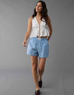 AE Cropped Tie Front Flyaway Tank Top